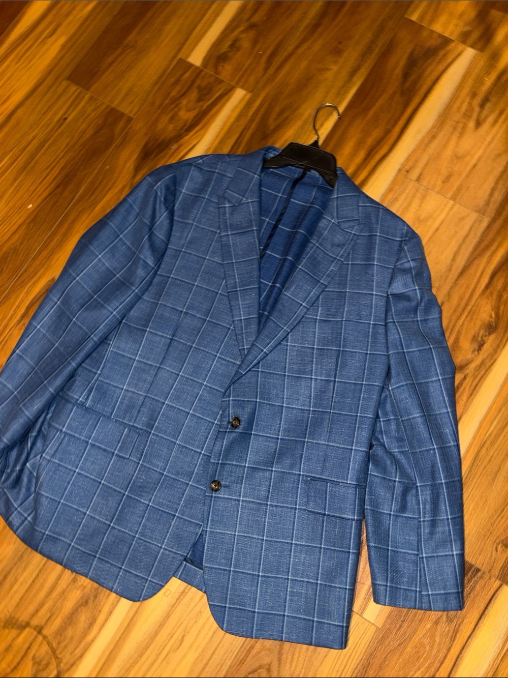 Stanford tailored wool 50 REG Blue Windowpane Men's Blazer